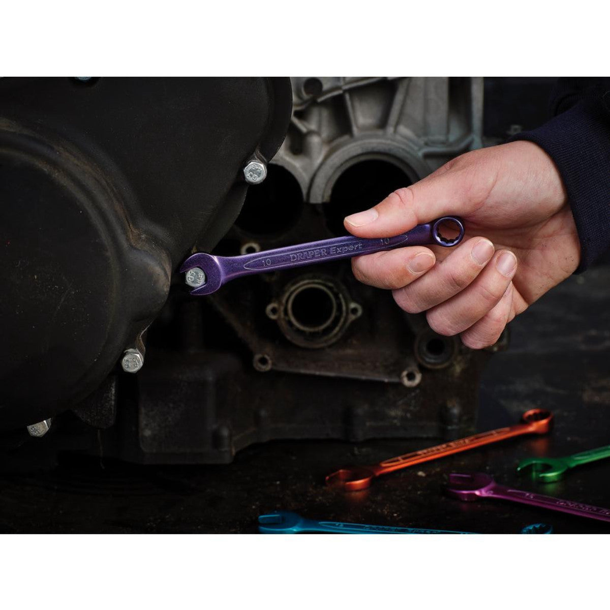 Draper Expert HI-TORQ Metric Coloured Combination Spanner Set, 6 - 19mm (13 Piece) 23017