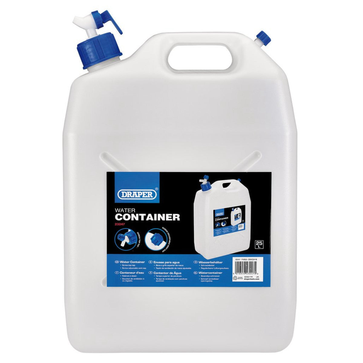 Draper Water Container with Tap, 25L 23247