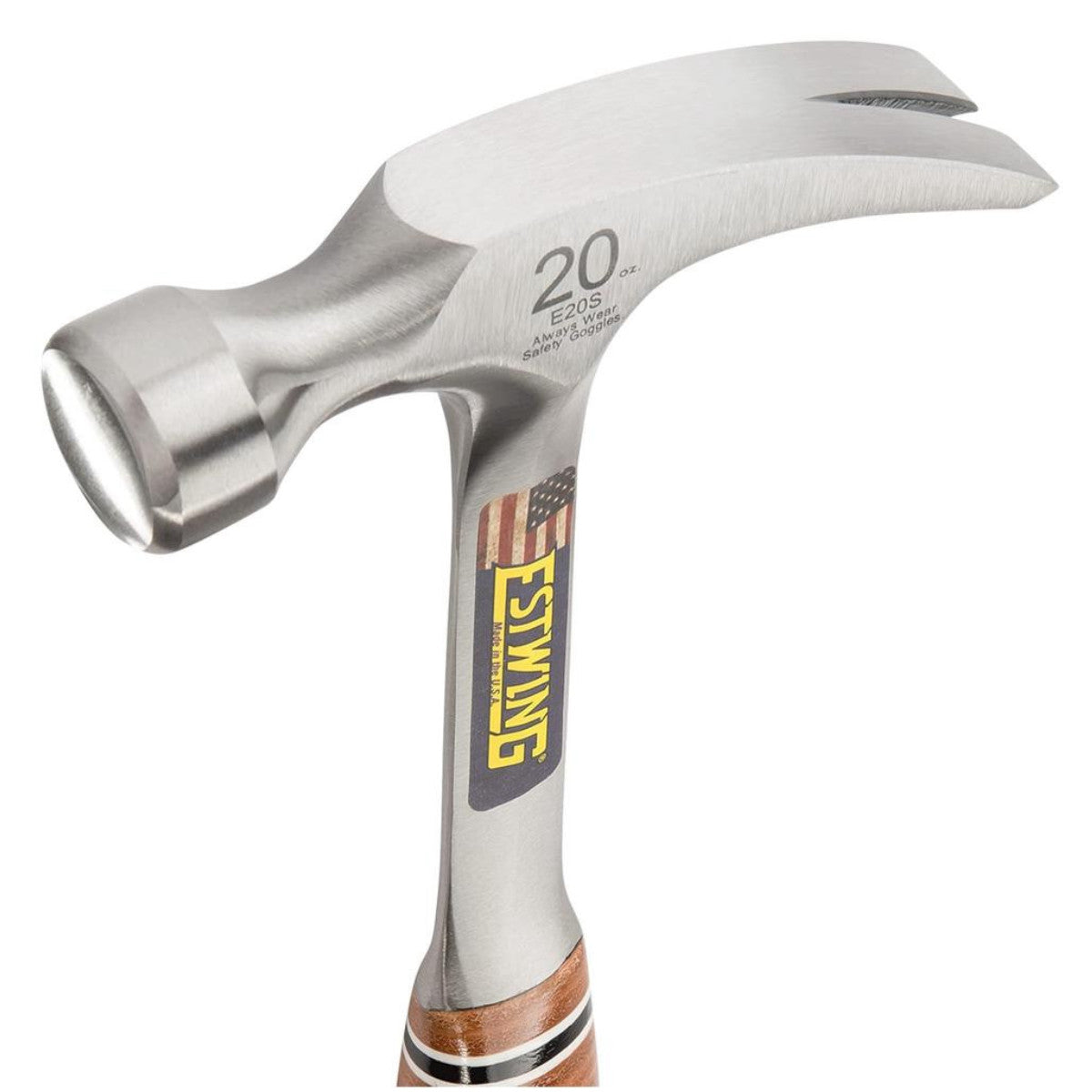 Estwing E20S Straight Claw Hammer with Leather Grip, 20oz/560g 23514