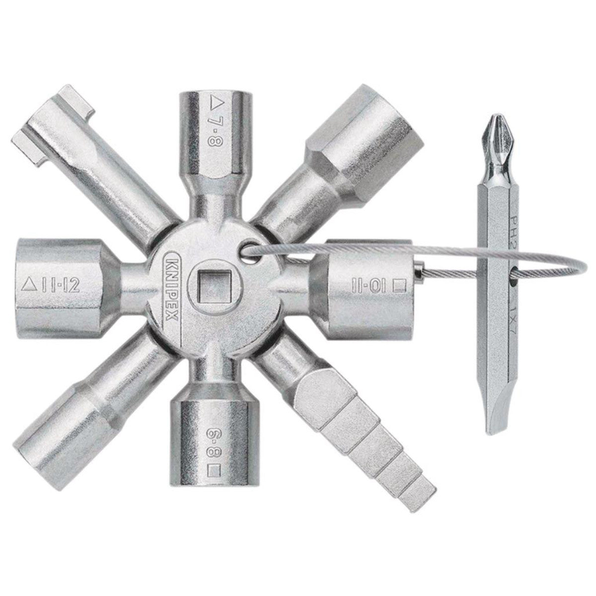 Knipex 00 11 01 TwinKey Control Cabinet Key for Standard Cabinets and Shut-off Systems, 92mm 23608