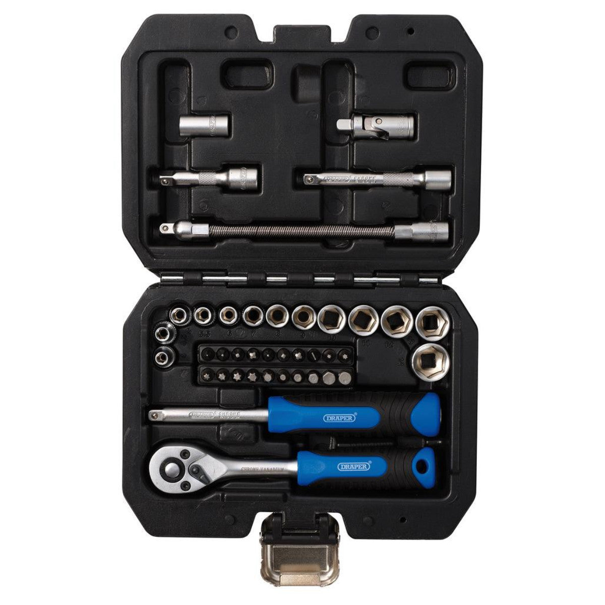 Draper HI-TORQ Metric Socket and Bit Set, 1/4" Sq. Dr. (40 Piece) 24223
