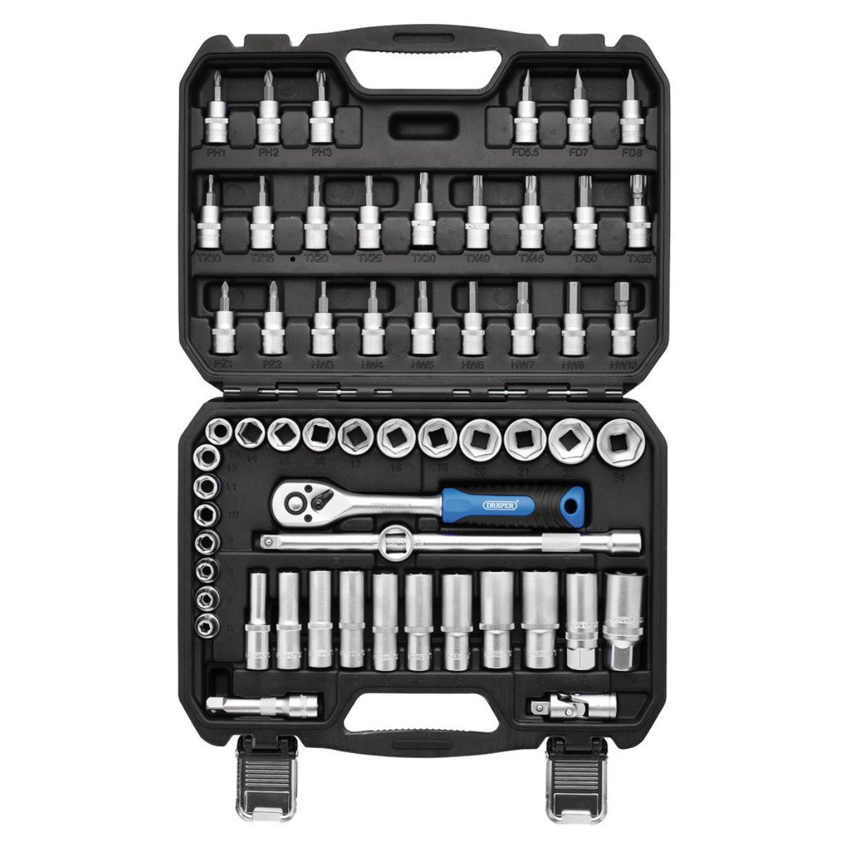 Draper HI-TORQ Metric Socket and Bit Set, 3/8" Sq. Dr. (58 Piece) 24228