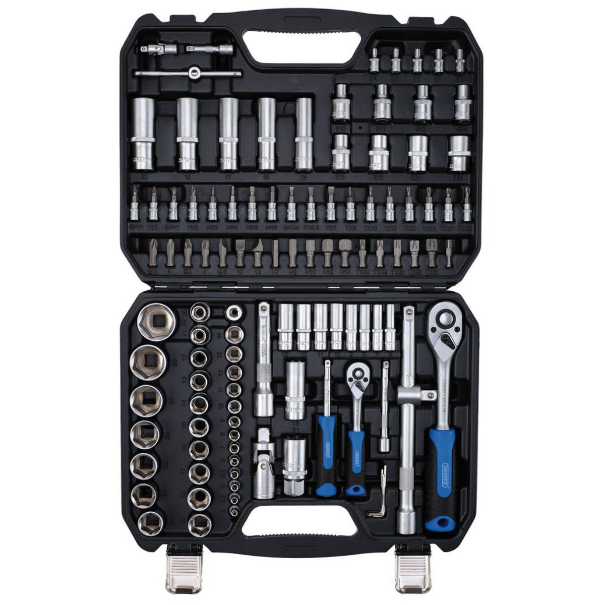 Draper HI-TORQ Metric Socket and Bit Set, 1/4" and 1/2" Sq. Dr. (110 Piece) 24230