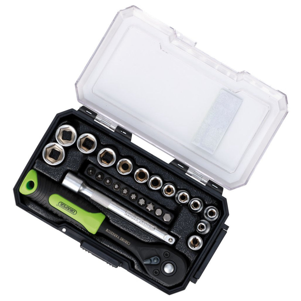 Draper HI-TORQ Metric Socket and Bit Set, 1/4" Sq. Dr. (25 Piece) 24233