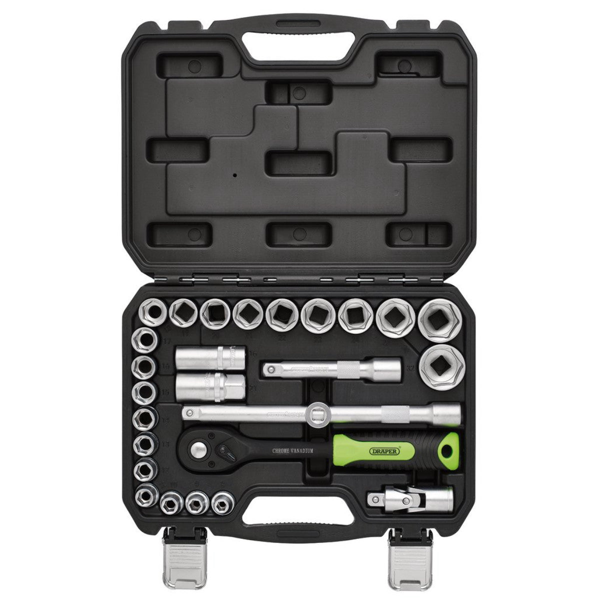 Draper HI-TORQ Metric Socket Set, 1/2" Sq. Dr. (27 Piece) 24234