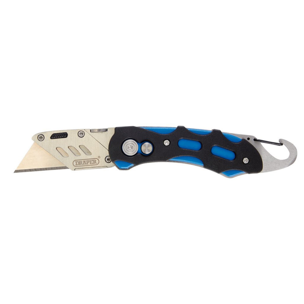 Draper Folding Trimming Knife with Belt Clip, Blue 24383