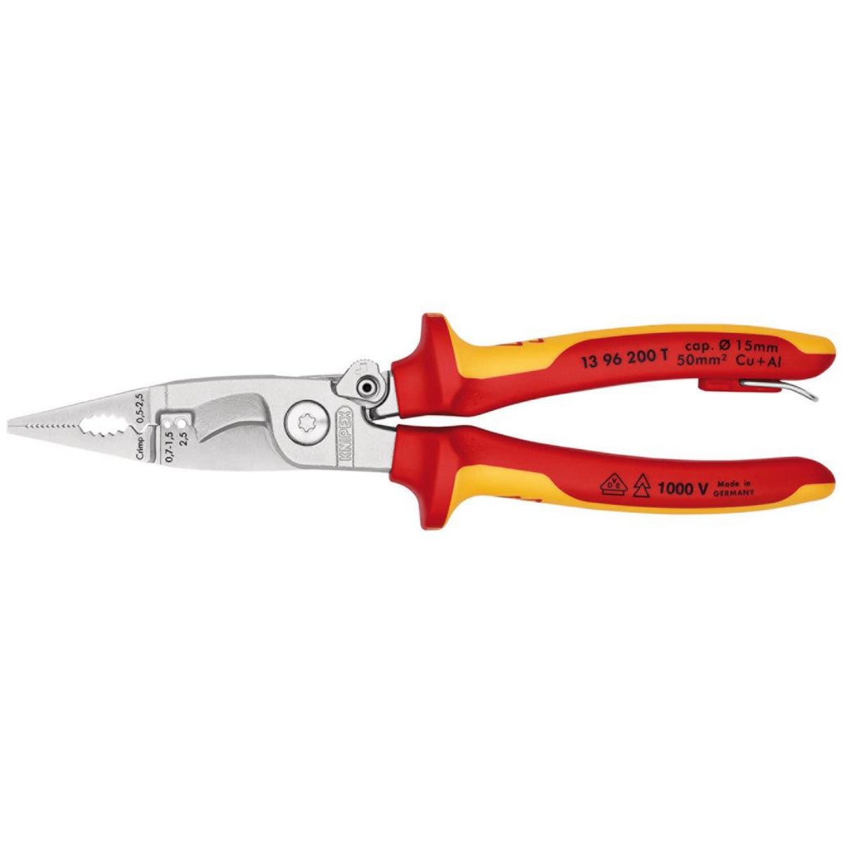 Knipex 13 96 200 T BK VDE Pliers for Electrical Installation, 200mm 25221
