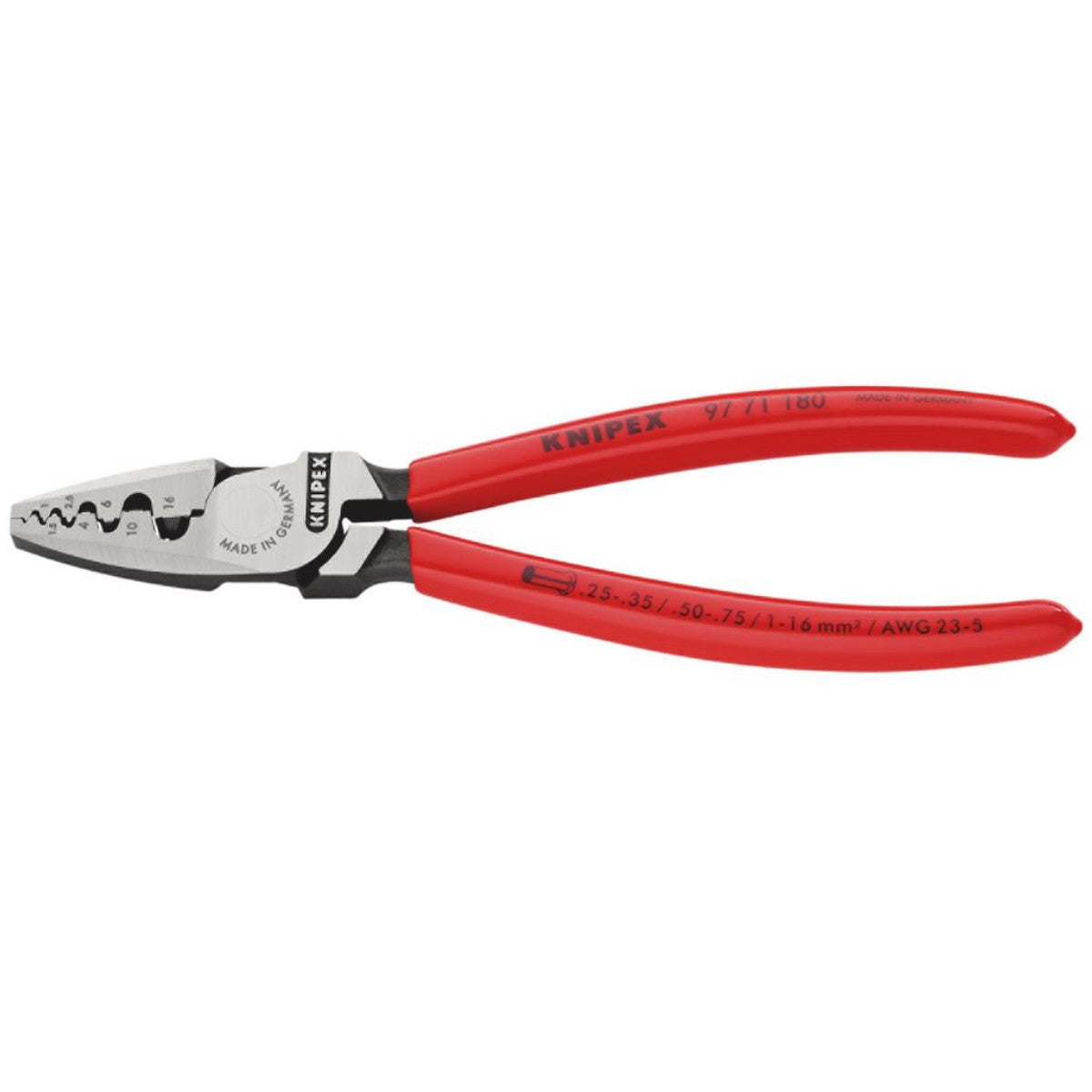 Knipex 97 71 180 SB Crimping Pliers for Wire Ferrules, 180mm 26146