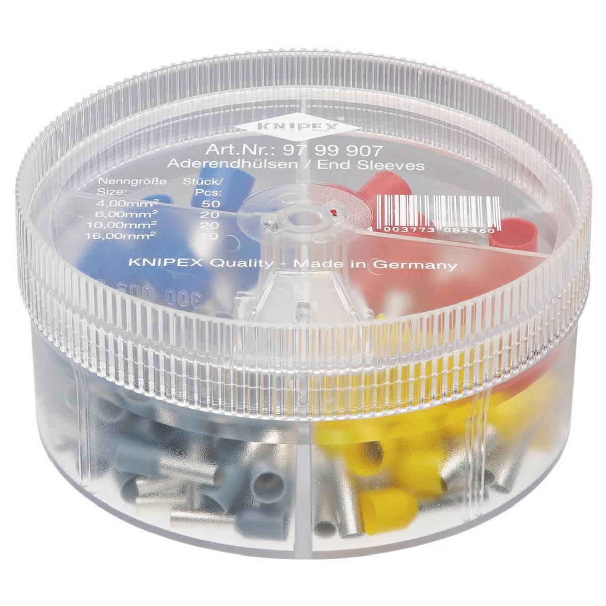 Knipex 97 99 907 Assortment Boxes with 100 Insulated Wire Ferrules, 4 parts 26153