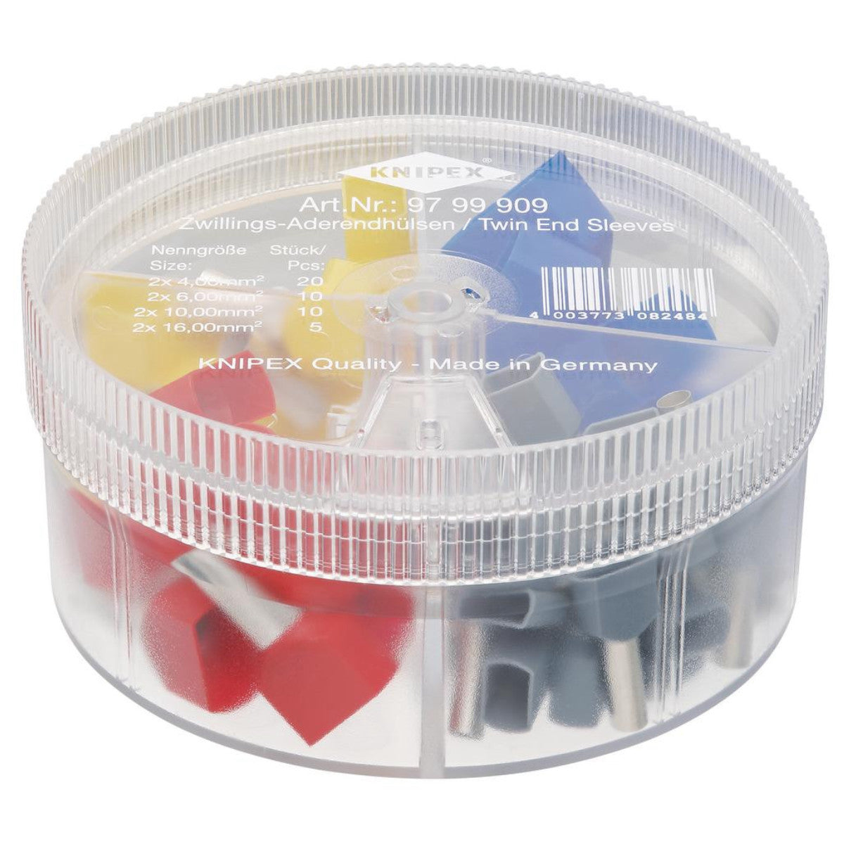 Knipex 97 99 909 Assortment Boxes with 45 Twin Wire Ferrules, 4 parts 26155