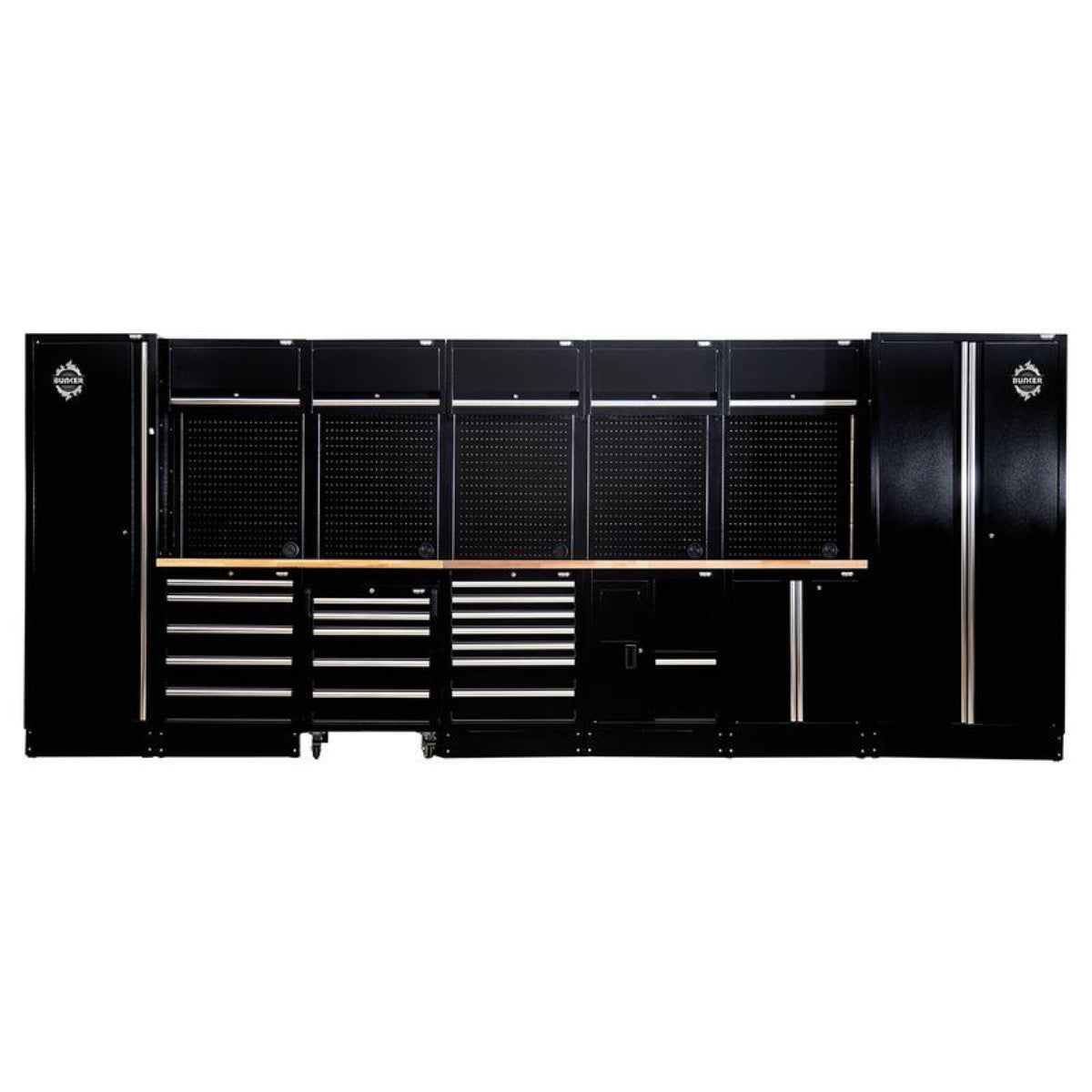 Bunker 25 Piece Modular Storage Combo with Hardwood Worktop, 4915mm 27064