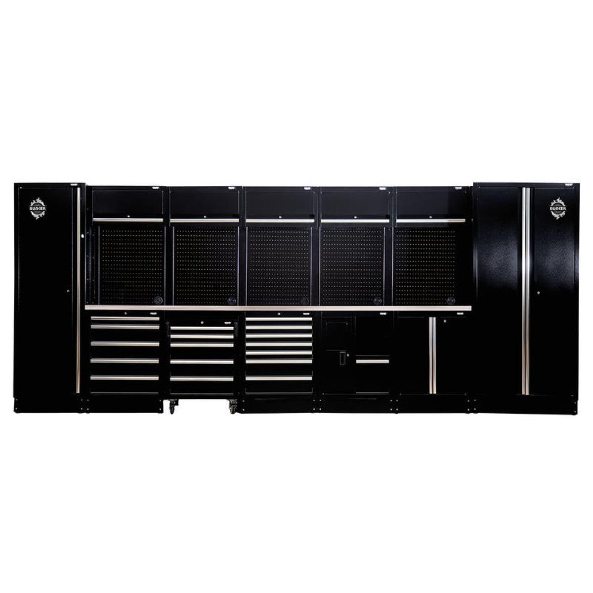 Bunker 25 Piece Modular Storage Combo with Stainless Steel Worktop 4915mm 27468