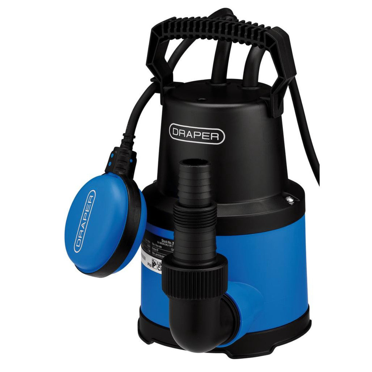 Draper 230V Submersible Clean Water Pump with Float Switch, 130L/min, 250W 27479