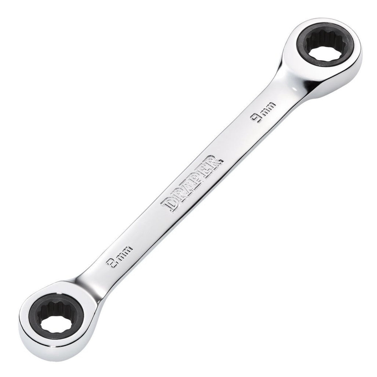 Draper HI-TORQ Metric Double Ratchet Ring Spanner, 8 x 9mm 27735