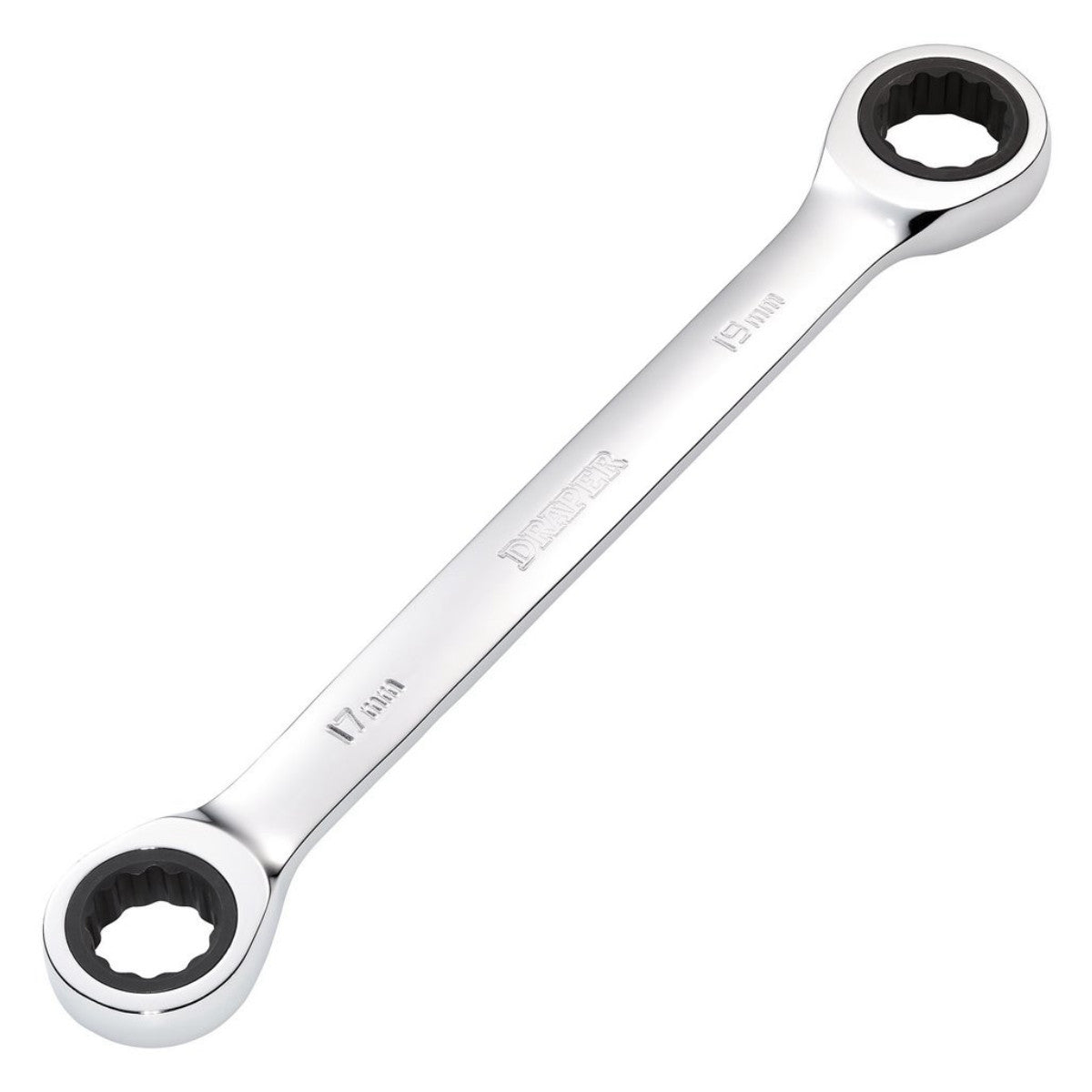 Draper HI-TORQ Metric Double Ratchet Ring Spanner, 17 x 19mm 27740