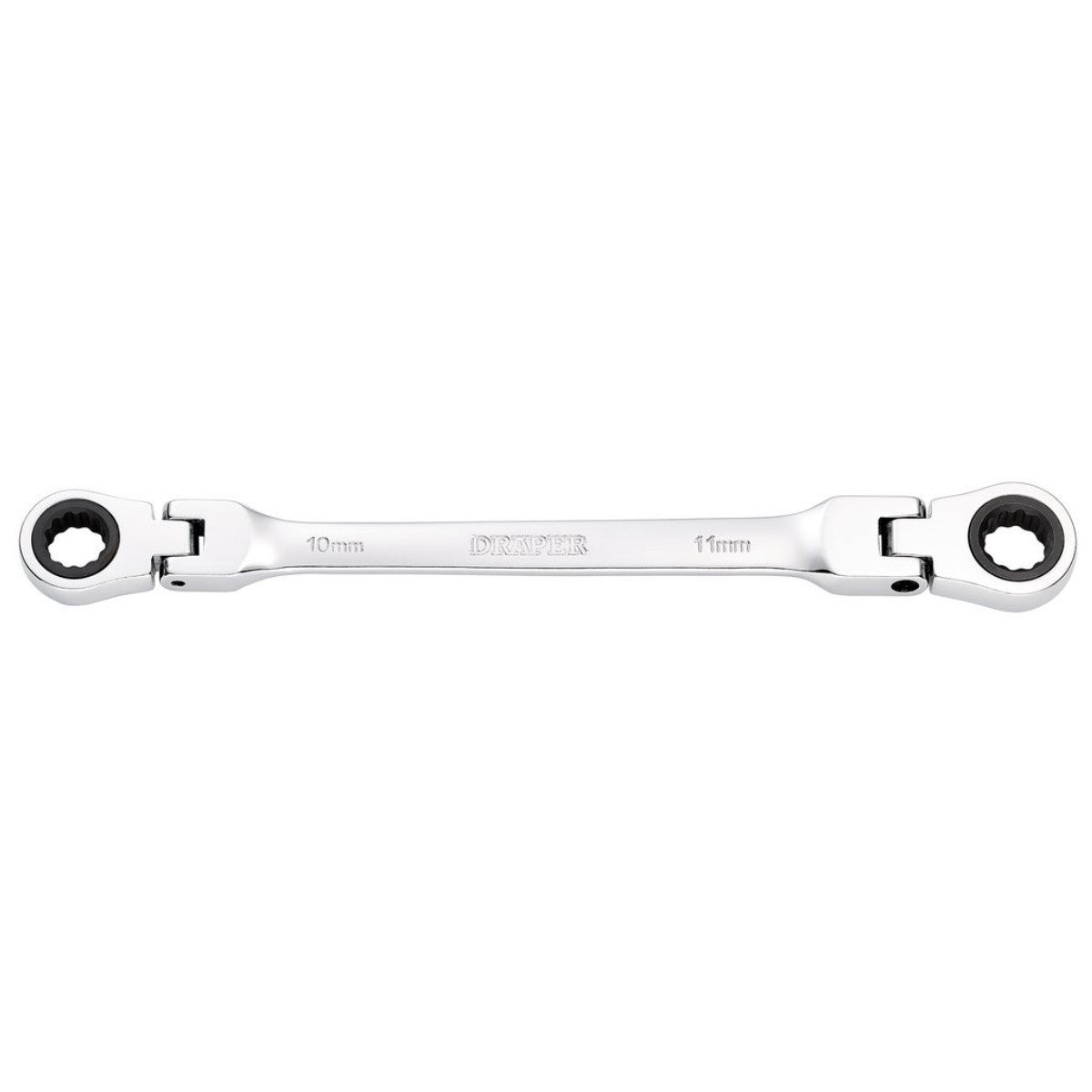 Draper HI-TORQ Metric Flexible Head Double Ring Ratchet Spanner, 10 x 11mm 27745