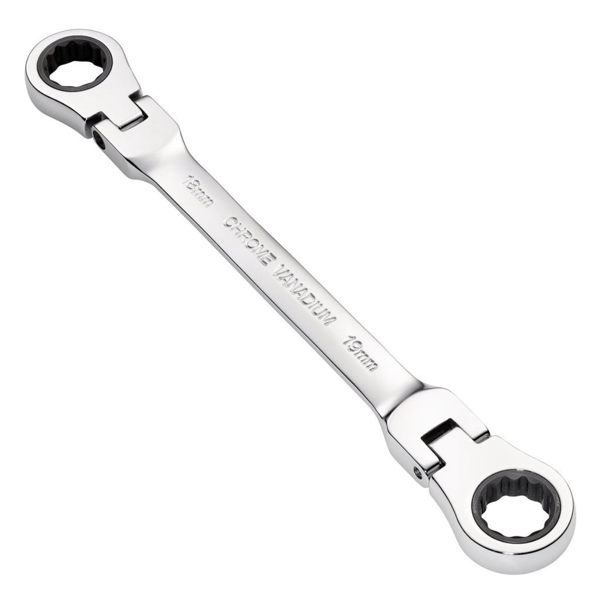 Draper HI-TORQ Metric Flexible Head Double Ring Ratchet Spanner, 18 x 19mm 27759