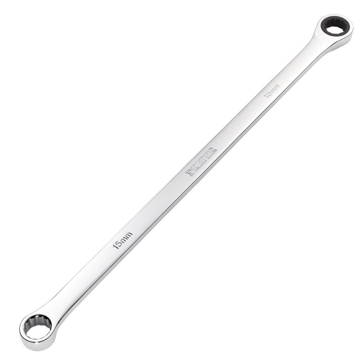 Draper HI-TORQ Metric Extra-Long Double Ring Ratchet Spanner, 15mm 27771
