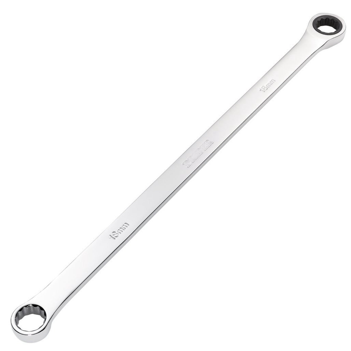 Draper HI-TORQ Metric Extra-Long Double Ring Ratchet Spanner, 18mm 27776