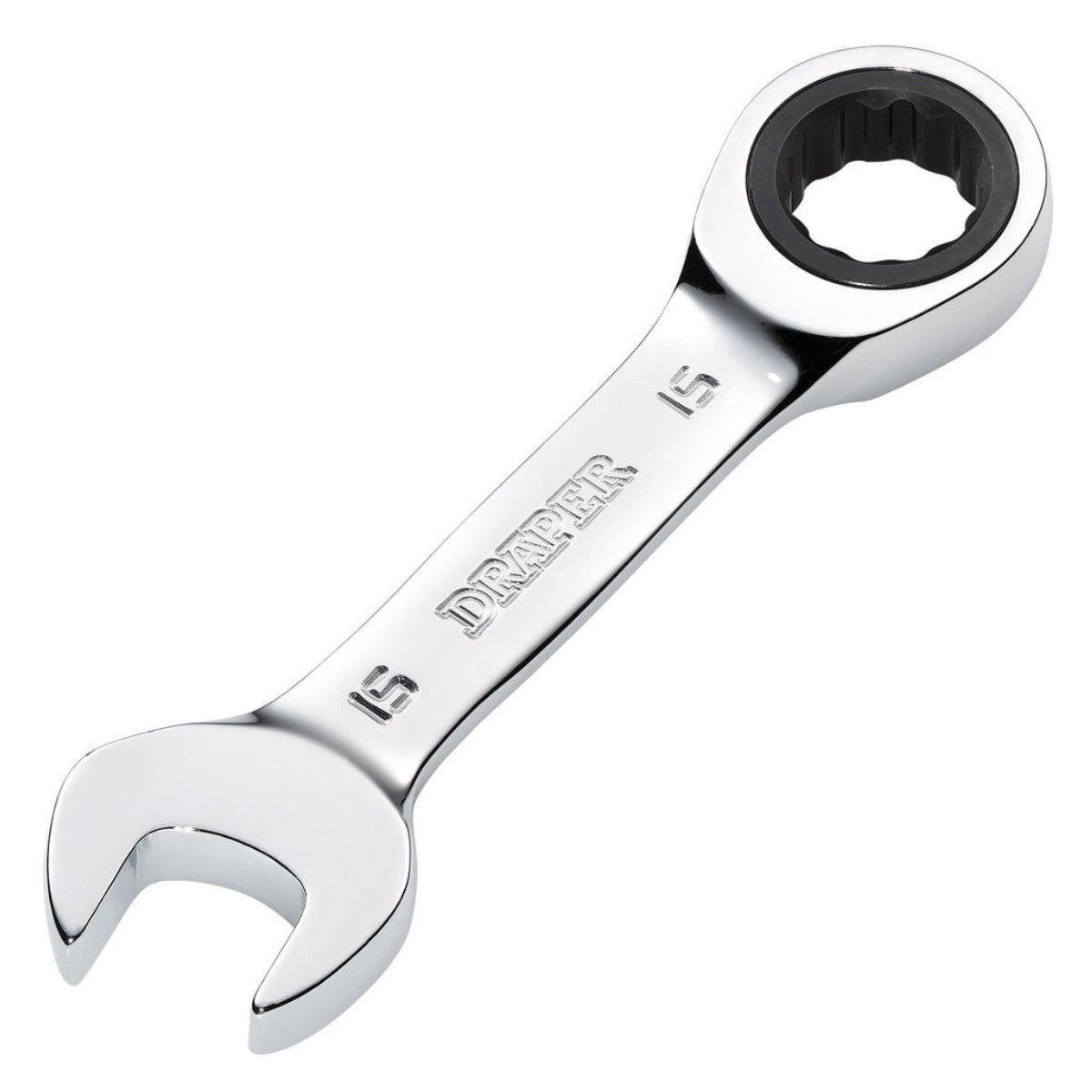 Draper HI-TORQ Metric Stubby Ratchet Combination Spanner, 15mm 27909