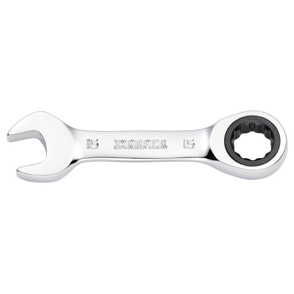 Draper HI-TORQ Metric Stubby Ratchet Combination Spanner, 15mm 27909