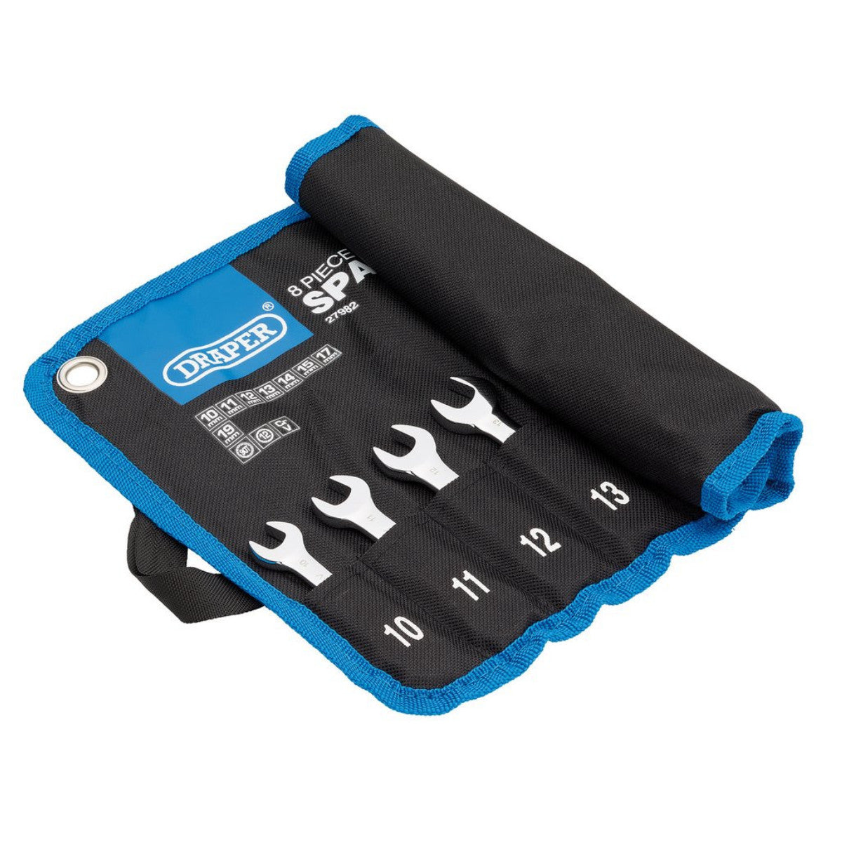Draper HI-TORQ Metric Stubby Flexible Head Ratchet Combination Spanner Set, 10 - 19mm (8 Piece) 27982