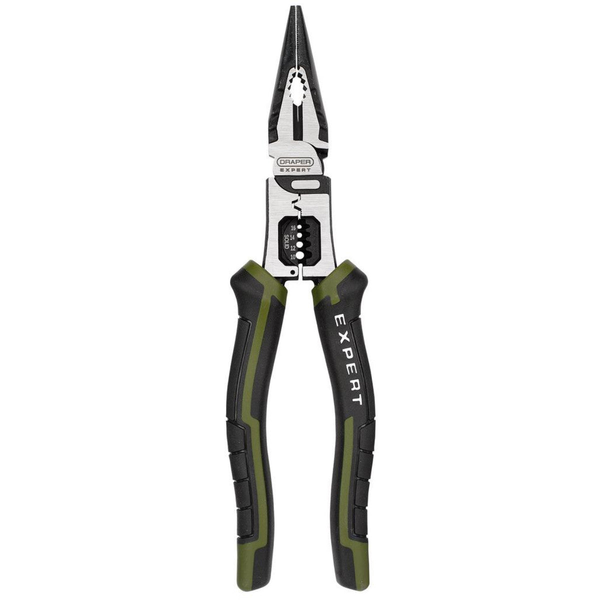 Draper Expert Long Nose Pliers with Wire Stripper, 200mm 28527