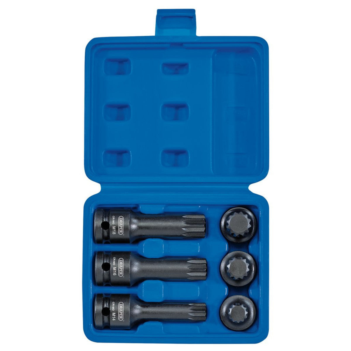 Draper Expert Impact Spline Bit Set, 1/2" Sq. Dr. (6 Piece) 28881