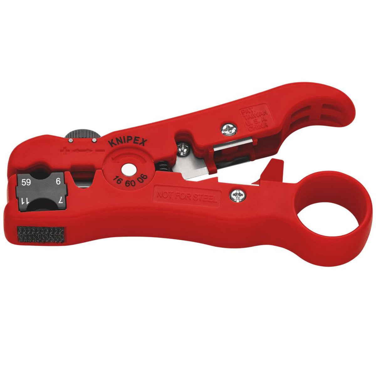 Knipex 16 60 06 SB Wire Stripping Tool for Co-Axial and Data Cable, 125mm 29777