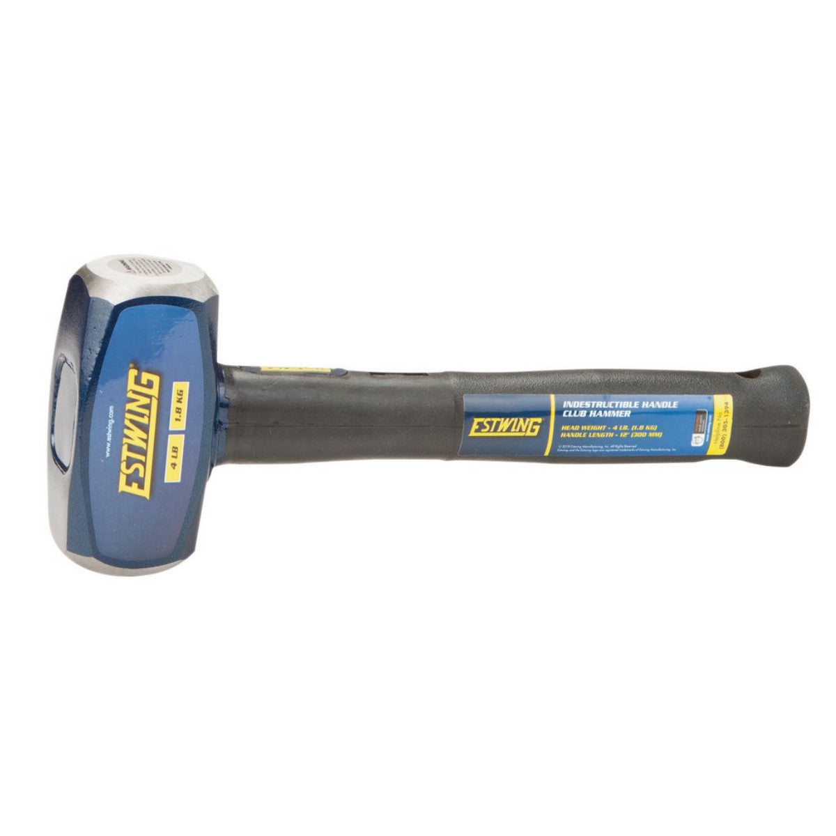 Estwing ECH-412X Indestructible Shaft Club Hammer, 1.8kg/4lb, 300mm 31322