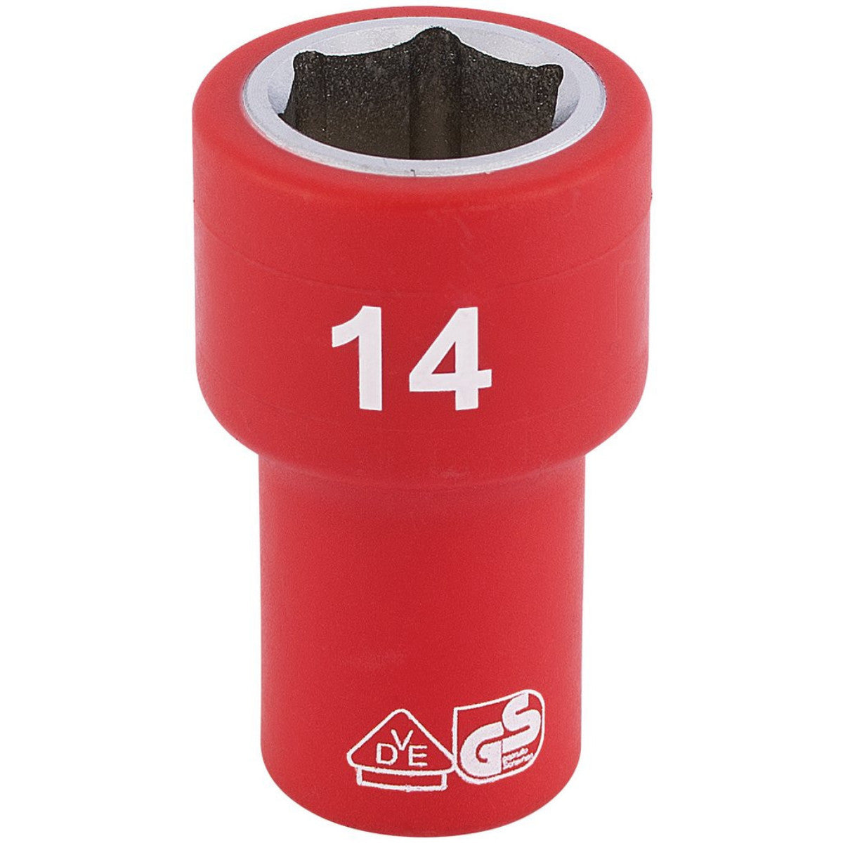 Draper Expert Fully Insulated VDE Socket, 1/4" Sq. Dr., 14mm 31492