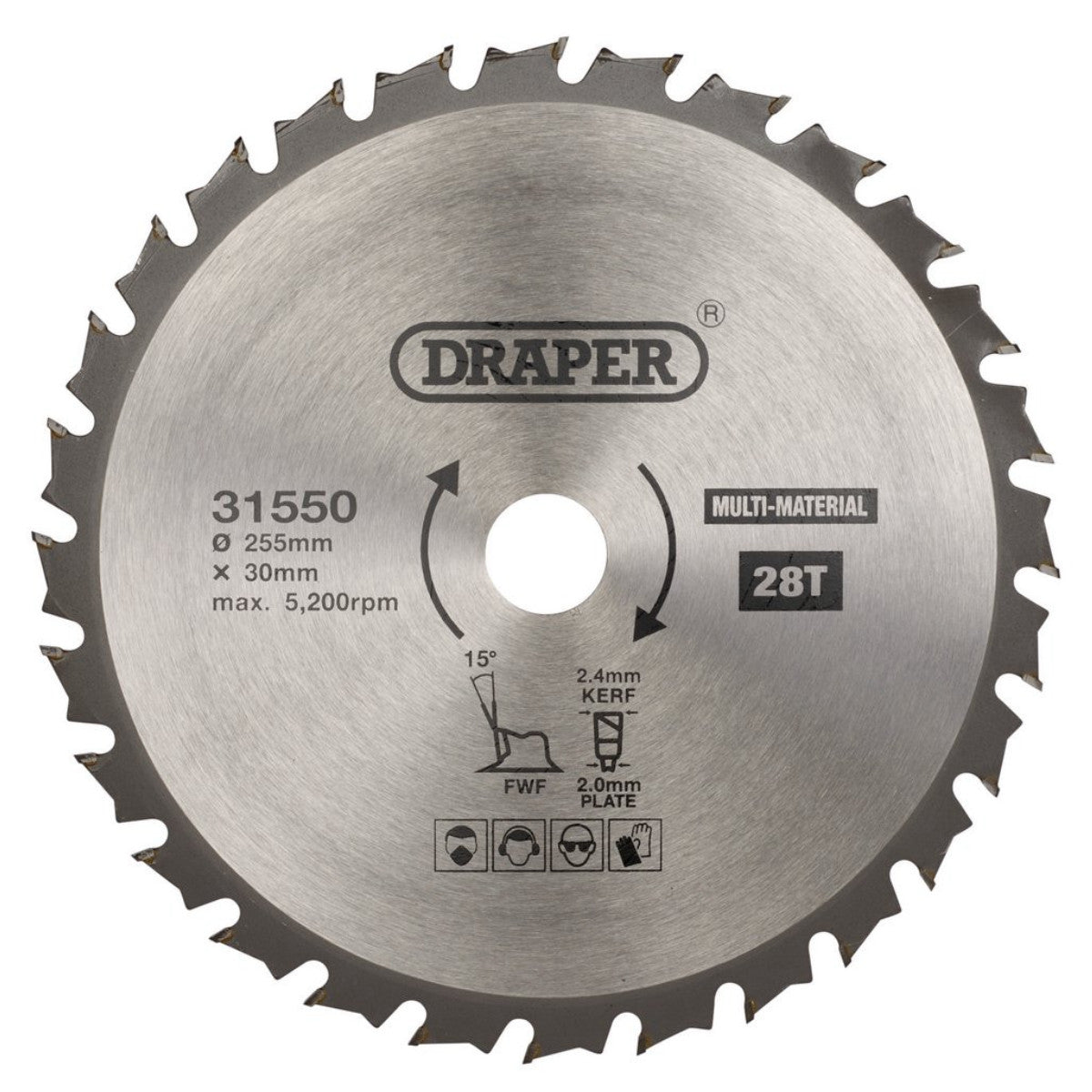Draper TCT Multi-Purpose Circular Saw Blade, 255 x 30mm, 28T 31550