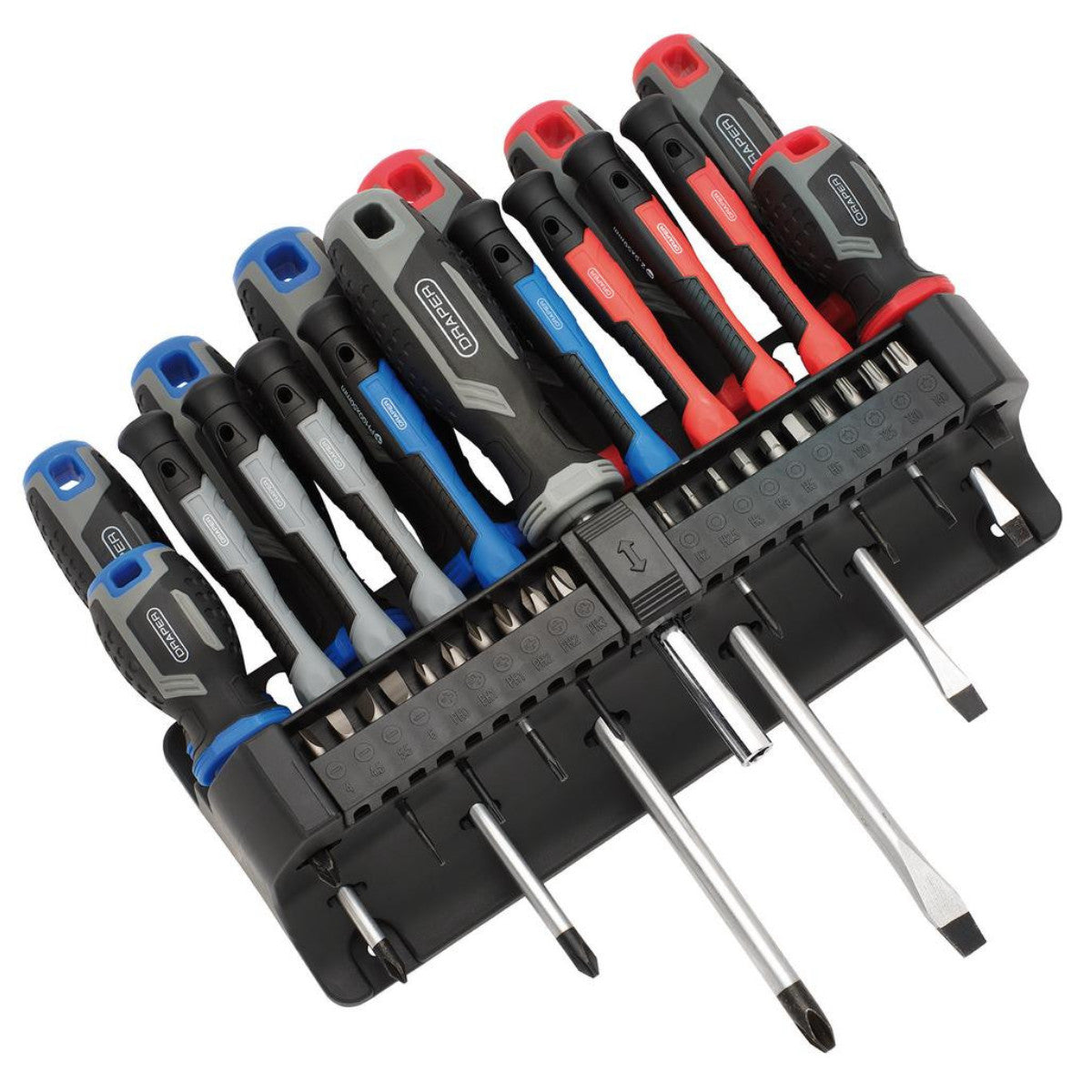 Draper Screwdriver Set with Wall Mountable Rack (37 Piece) 31672