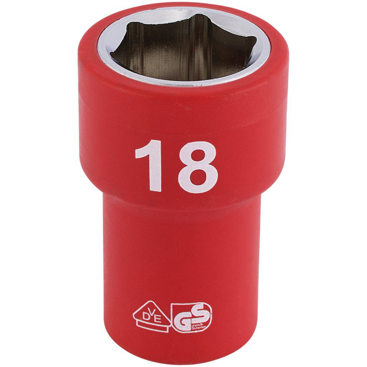 Draper Expert Fully Insulated VDE Socket, 3/8" Sq. Dr., 18mm 31724