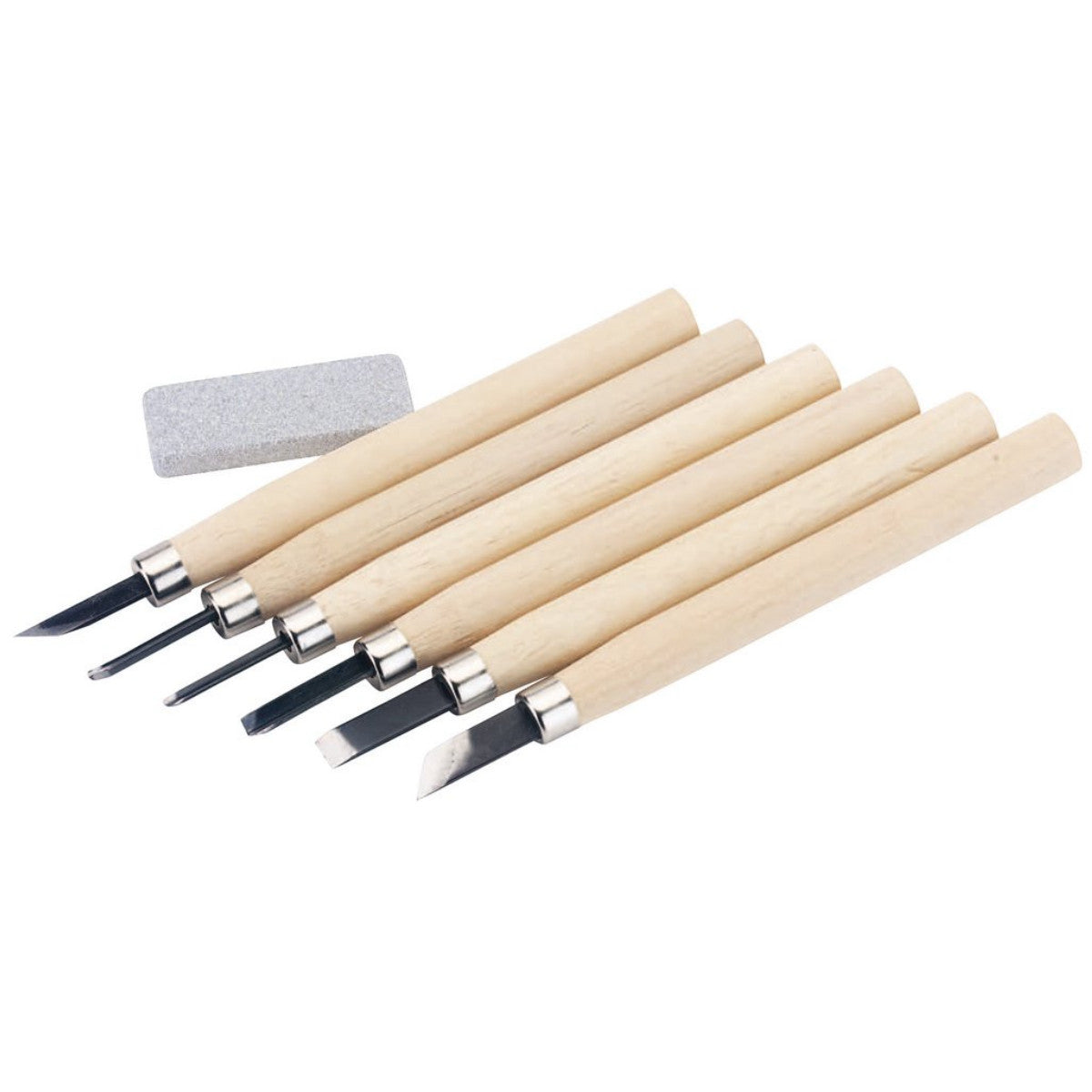 Draper Wood Carving Set with Sharpening Stone (7 Piece) 31777