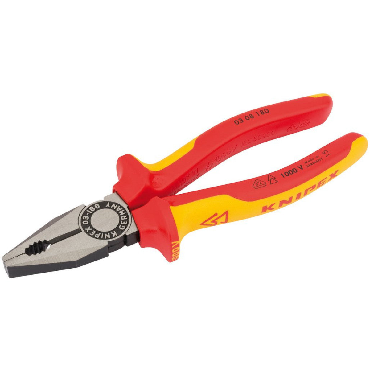 Knipex 03 08 180UKSBE VDE Fully Insulated Combination Pliers, 180mm 31918
