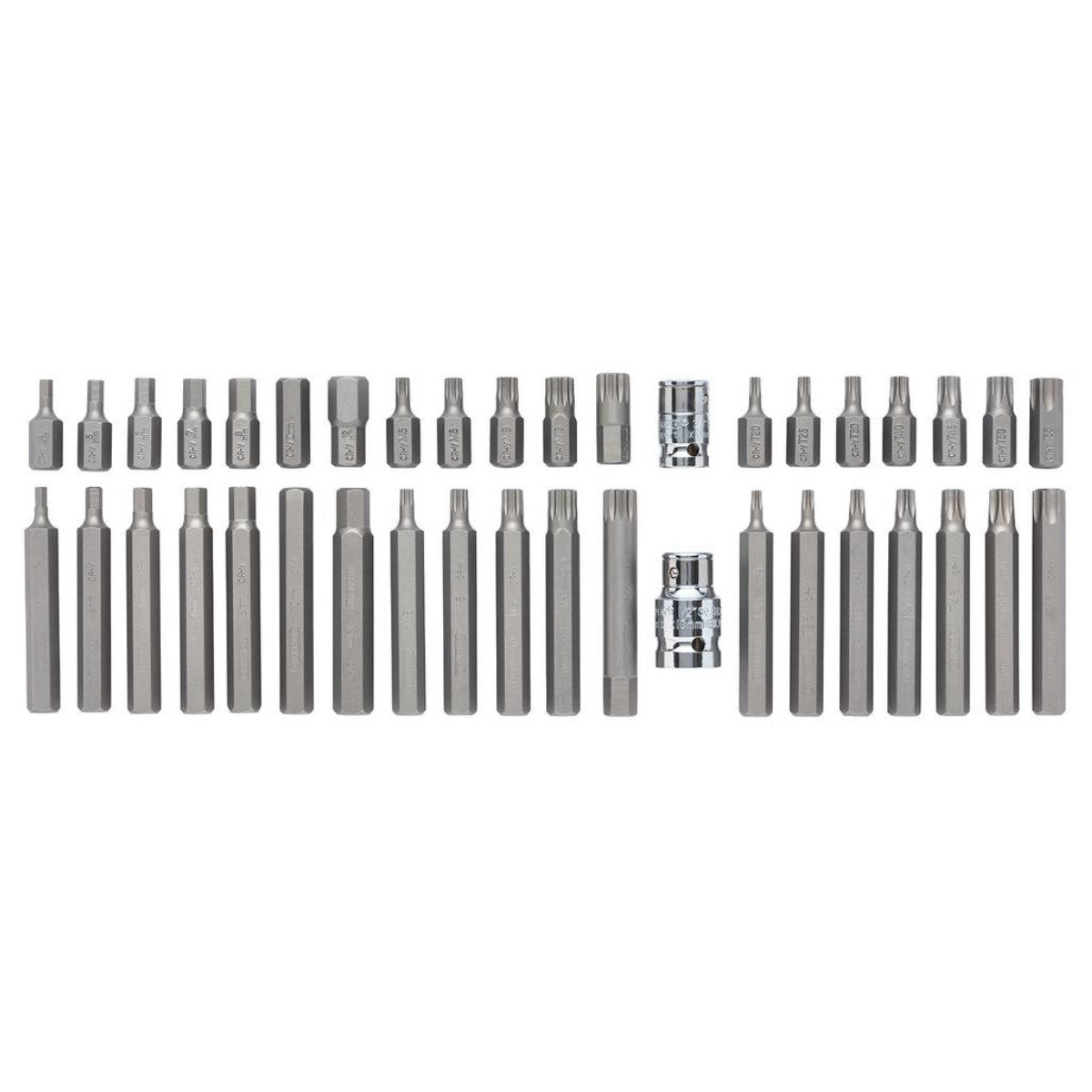 Draper TX-STAR Hex. & Spline Mechanics Bit Set, 3/8, 1/2" Sq. Dr. (40 Piece) 33323