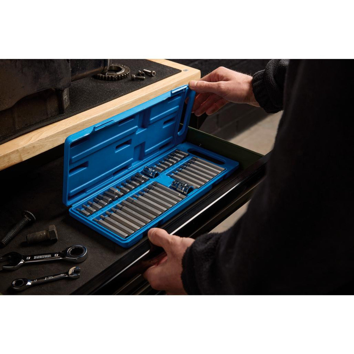Draper TX-STAR Hex. & Spline Mechanics Bit Set, 3/8, 1/2" Sq. Dr. (40 Piece) 33323