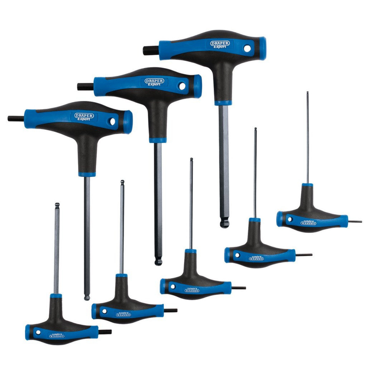 Draper Expert Soft Grip Metric Hex & Ball End T-Handle Key Set (8 Piece) 33873