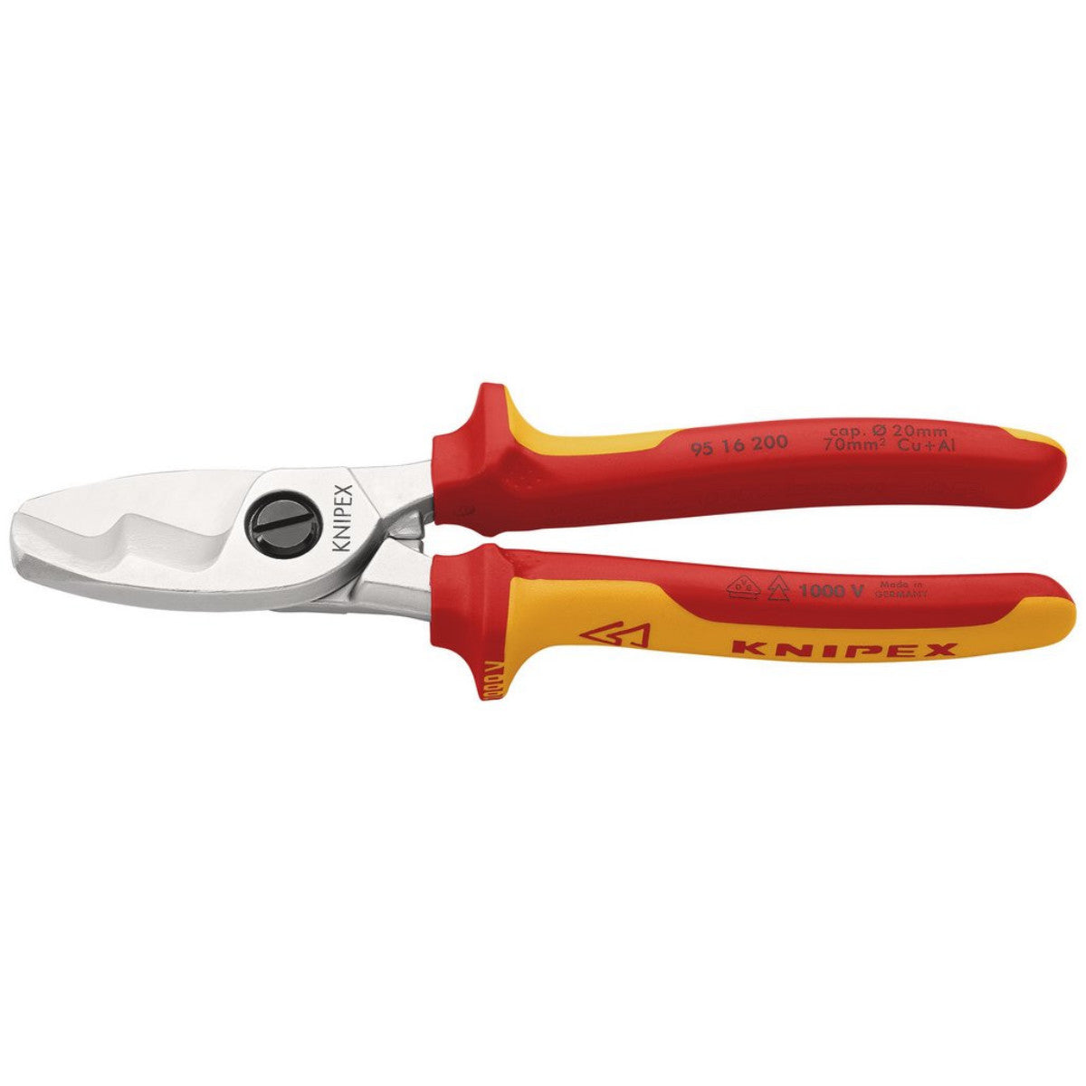 Knipex 95 16 200 SB VDE Insulated Cable Shears with Twin Cutting Edge, 200mm 34059