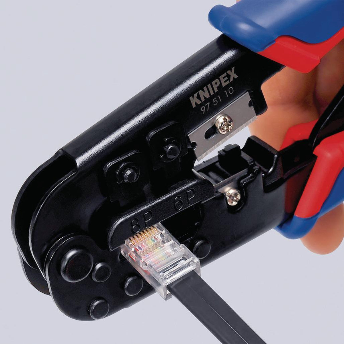 Knipex 97 51 10 SB Crimping Pliers for Western Plugs,190mm 34060