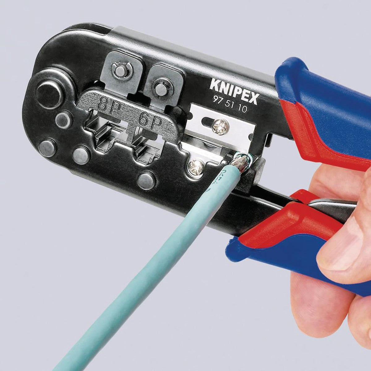 Knipex 97 51 10 SB Crimping Pliers for Western Plugs,190mm 34060