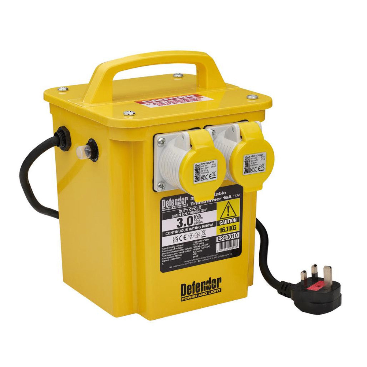 Draper E203010 3kVA Portable Transformer, 16A 35022