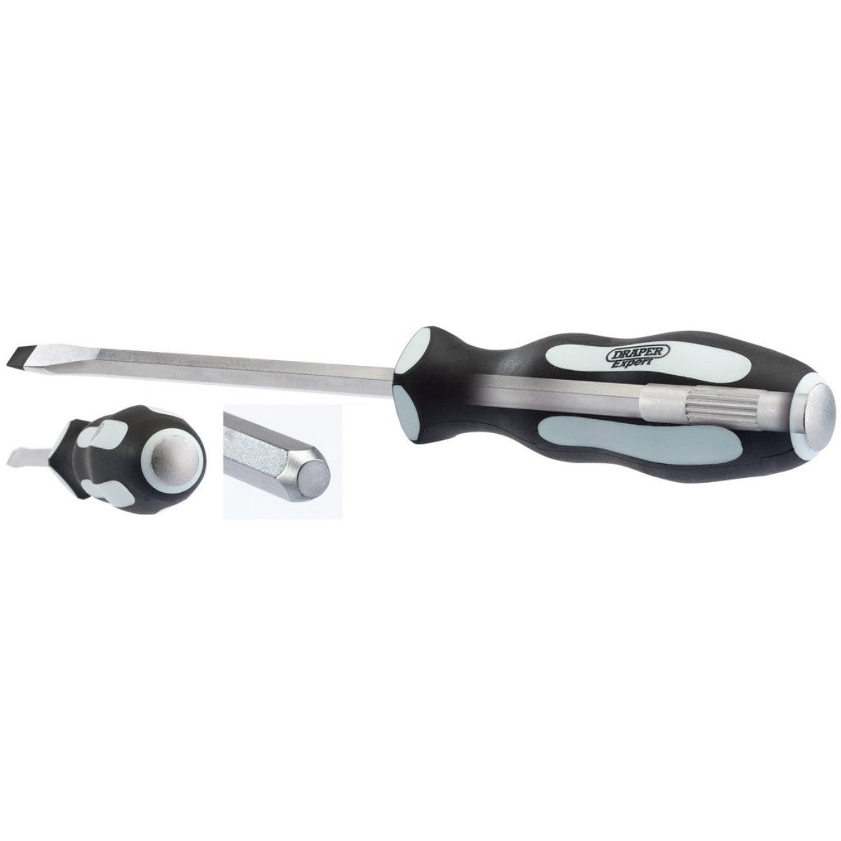 Draper Expert 'Pound Thru' Plain Slot Soft Grip Screwdriver, 10 x 250mm 35186