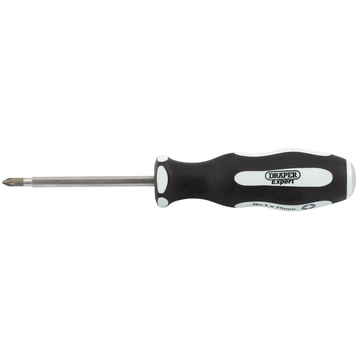 Draper Expert 'Pound Thru' PZ TYPE Soft Grip Screwdriver, No.1 x 75mm 35227