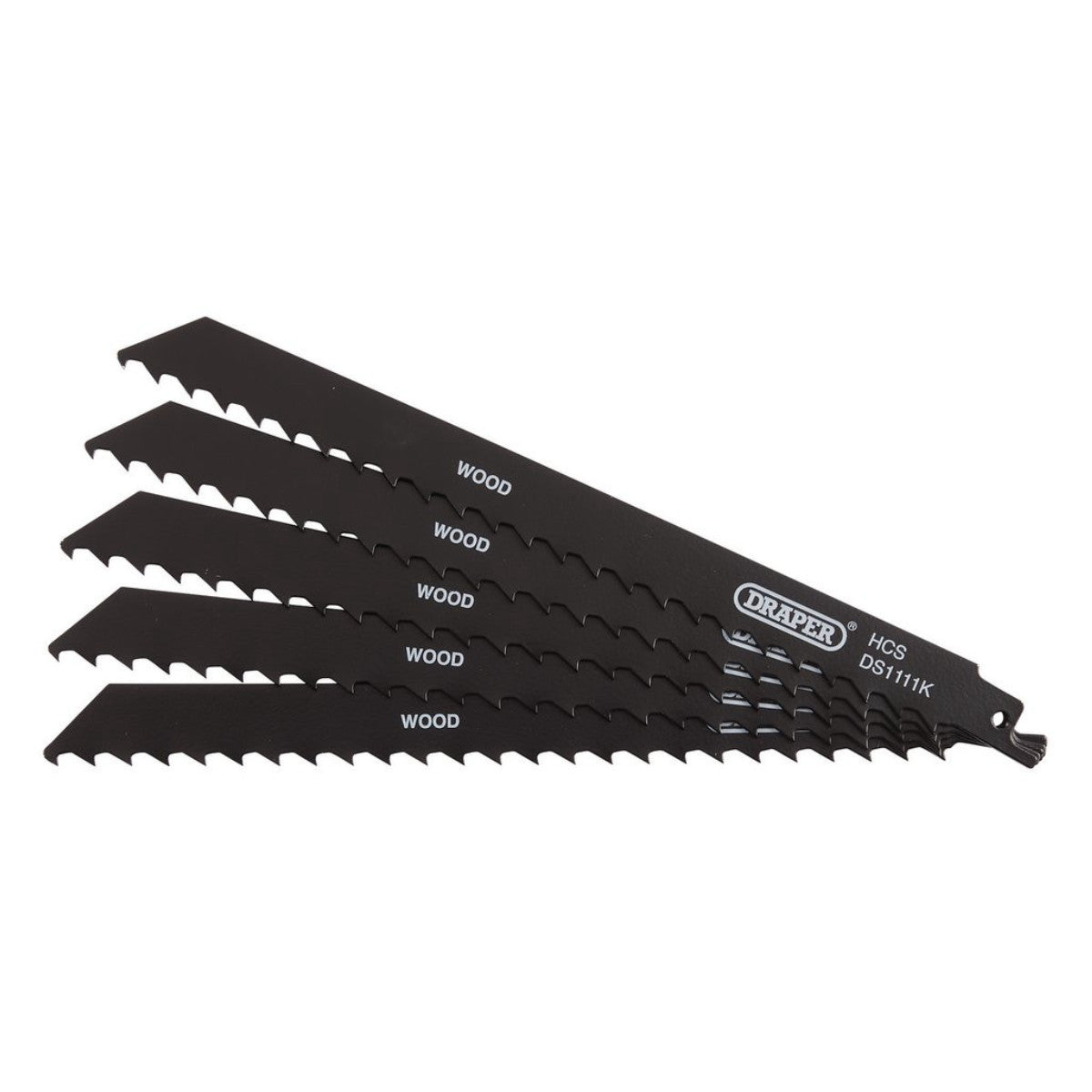 Draper Reciprocating Saw Blades for Wood and Plastic Cutting, 225mm, 3tpi (Pack of 5) 38589