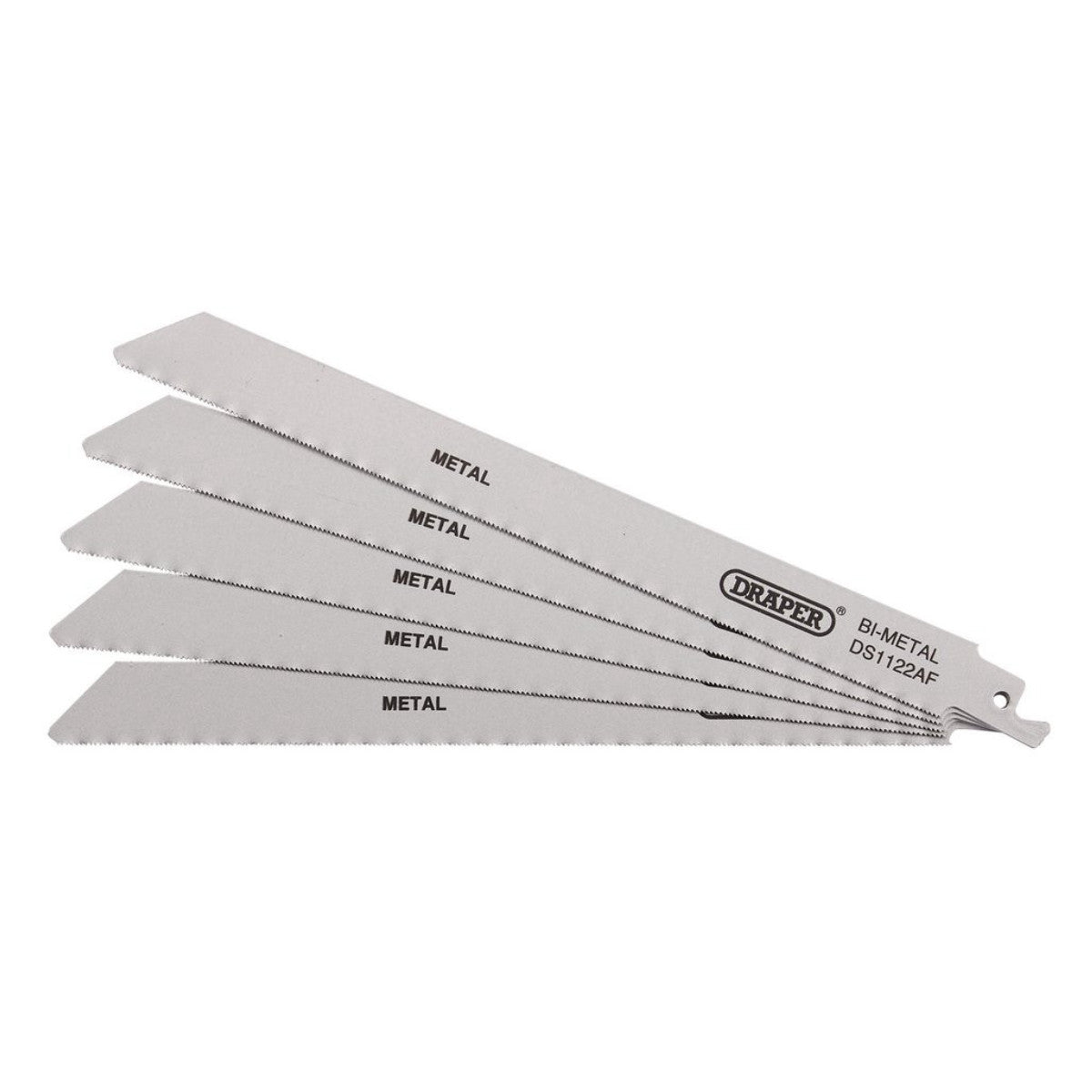Draper Bi-metal Reciprocating Saw Blades for Metal Cutting, 225mm, 24tpi (Pack of 5) 38593