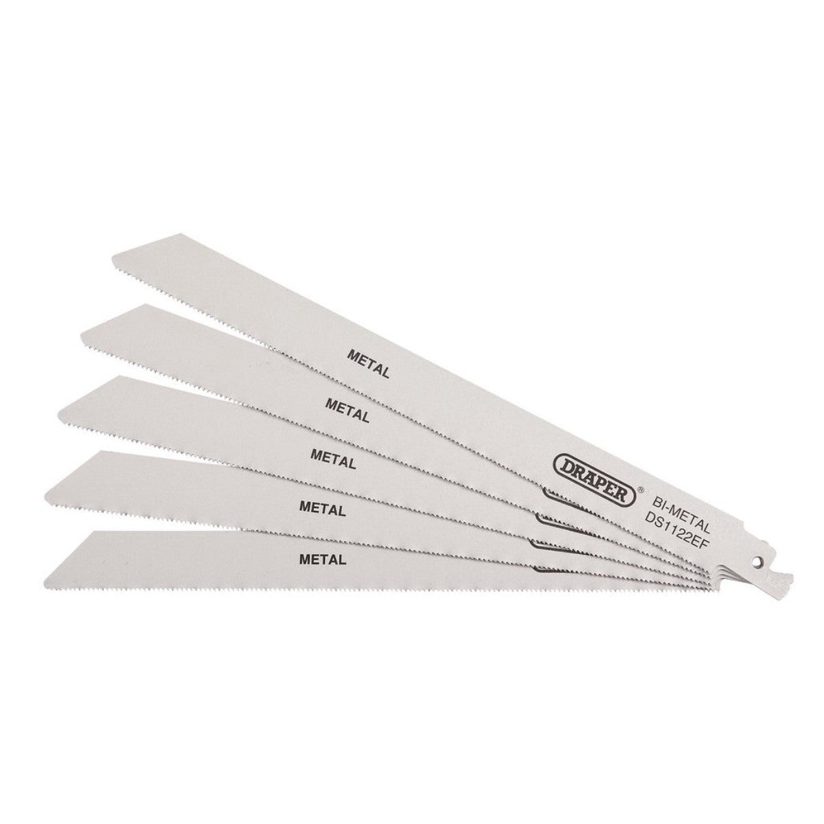 Draper Bi-metal Reciprocating Saw Blades for Metal Cutting, 225mm, 18tpi (Pack of 5) 38631