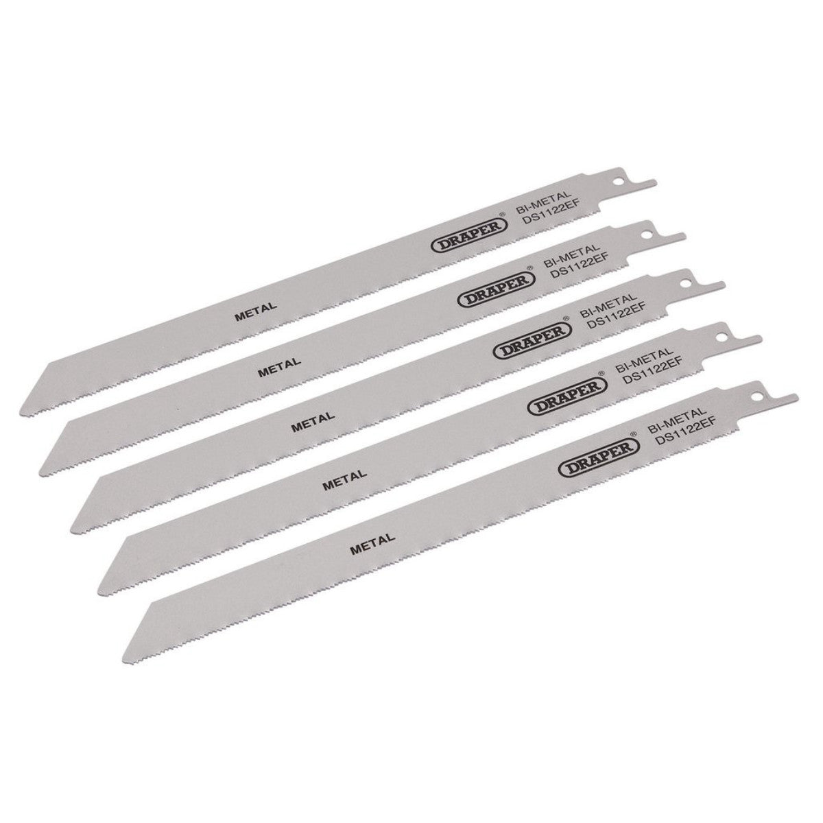 Draper Bi-metal Reciprocating Saw Blades for Metal Cutting, 225mm, 18tpi (Pack of 5) 38631