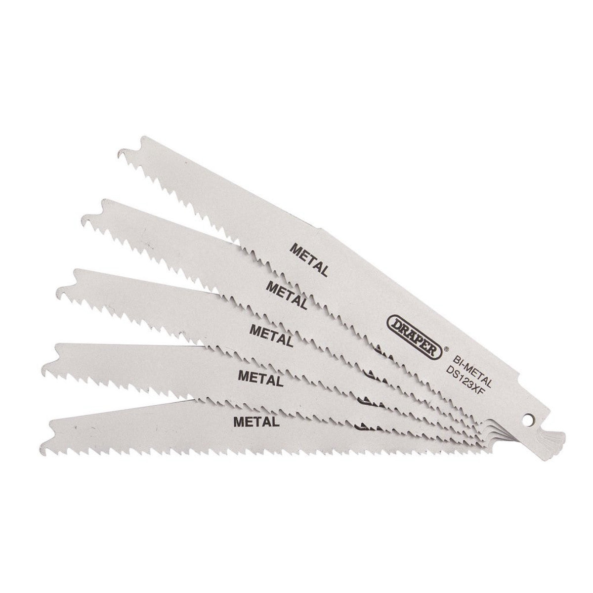 Draper Bi-metal Reciprocating Saw Blades for Metal Cutting, 150mm, 8-14tpi (Pack of 5) 38755